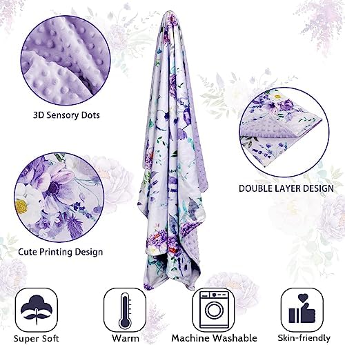 CARUILI Soft Plush Minky Blanket 30x40 Inches Purple 1