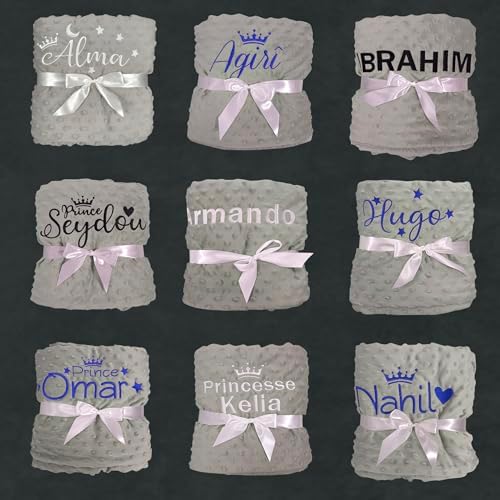 Personalized Baby Blanket with Name - Soft Minky Fleece Crib Blanket