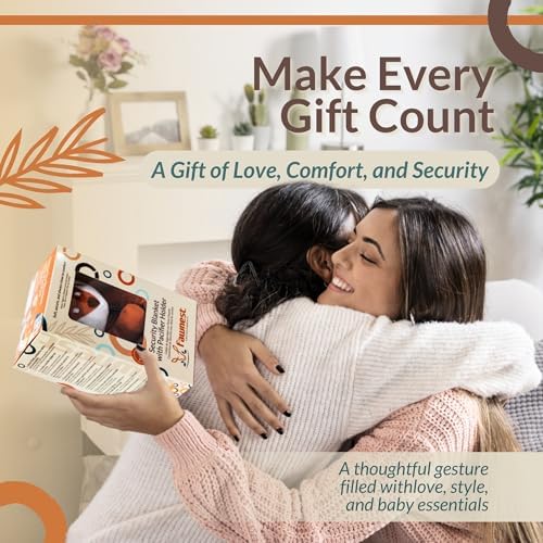 Fawnest Baby Lovey Security Blanket - Gender Neutral Plush Stuffed Animal with Pacifier Holder