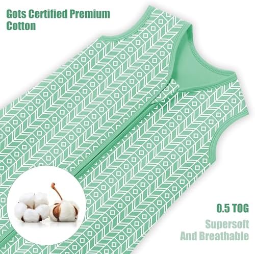 SWEET DOLPHIN 18-24M Sleep Sack 3-Pack Green Cotton