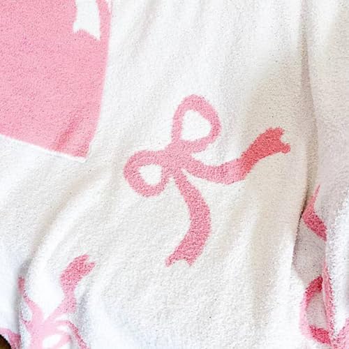 Luxape Bow Blanket Soft Reversible Throw for Baby
