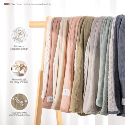Lulumoon Baby Blanket - Minky Dot Muslin 30x40