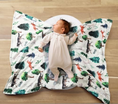 4 Pack Soft Woodland Baby Blankets for Newborn Toddlers