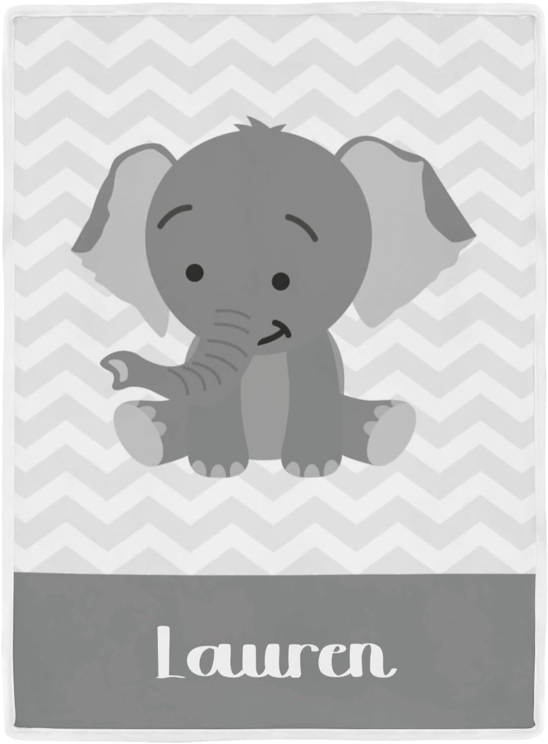 Deven Cute Grey Elephant Cooling Blanket for Toddler Nursery Bed