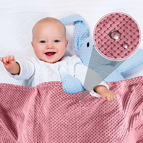 Reginary Fuzzy Blanket 4 Pack Pink Waffle Flannel 1