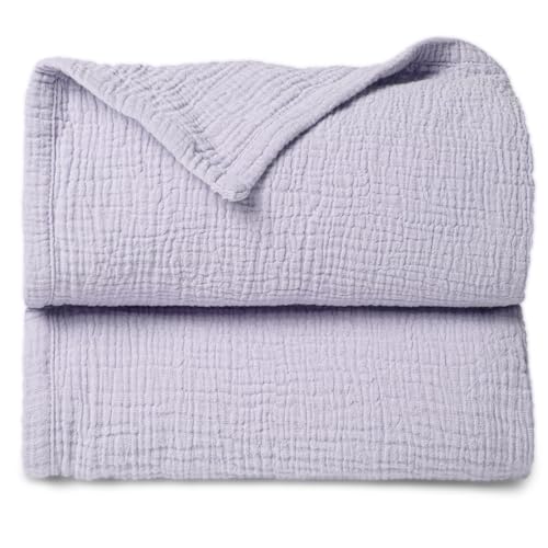 Lulu Moon Muslin Blanket 47x47 Inches Purple 1