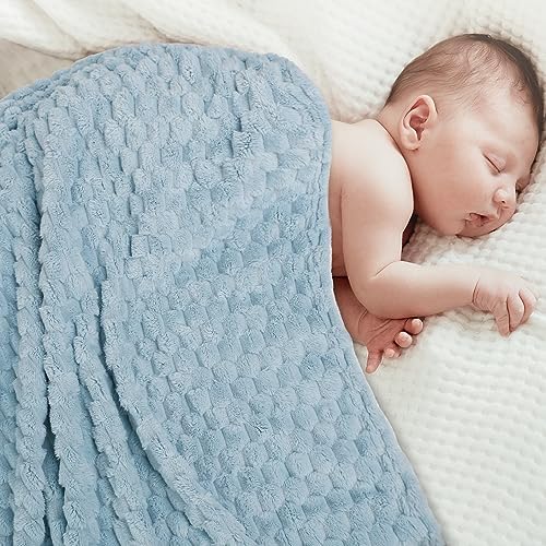 HOMRITAR Soft Fluffy 3D Jacquard Baby Blanket
