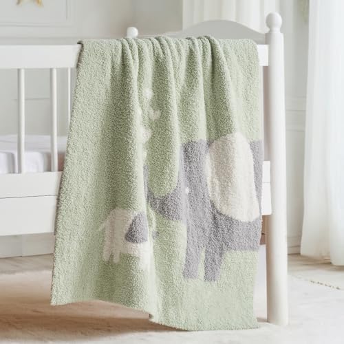 EVERGRACE Soft Plush Baby Blanket with Animal Print