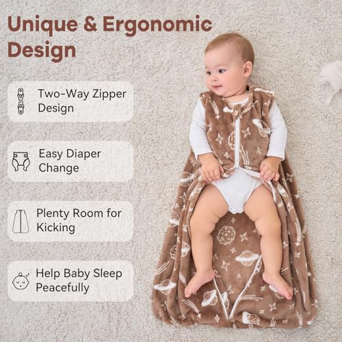 Unnivoll Fleece Sleep Sack 0-6 Months 20 Tog with 2-Way Zipper