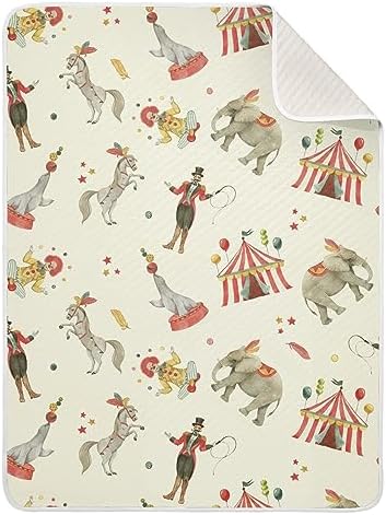 Pigsaly Watercolor Circus Animals Baby Blanket 30x40in