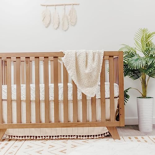 Crane Baby Oatmeal Boho Knit Blanket 30x40