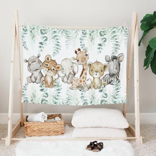 HawSkgFub Flannel Fleece Baby Blanket with African Animals