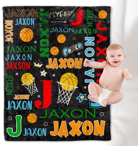 YESCUSTOM Personalized Basketball Throw Blanket for Kids