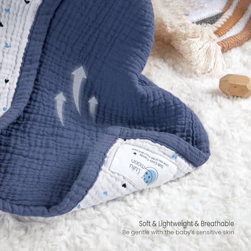 Lulumoon Muslin Baby Blanket 47x47 Inch Reversible