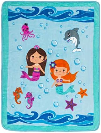 EVERYDAY KIDS Toddler Throw Blanket - Mermaids Undersea Adventure 30 x 40