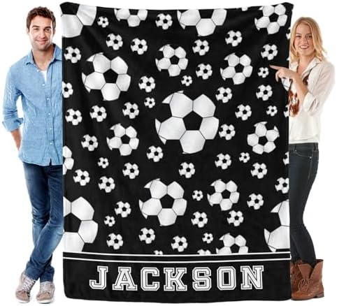 Deven Soccer Baby Blanket - Custom Name Gift
