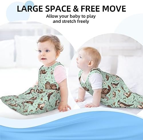 Mvirnsw Sea Otters Green Baby Sleep Sack Soft Sleeveless Transition Blanket