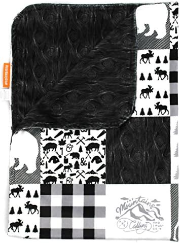 Dear Baby Gear Bears Deluxe Baby Blanket - Black Woodgrain 40x30