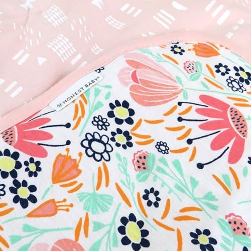 HonestBaby Reversible Organic Cotton Baby Blanket - Flower Power Design