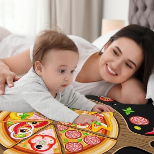 CSFOTO Funny Baby Milestone Blanket with Pizza Design