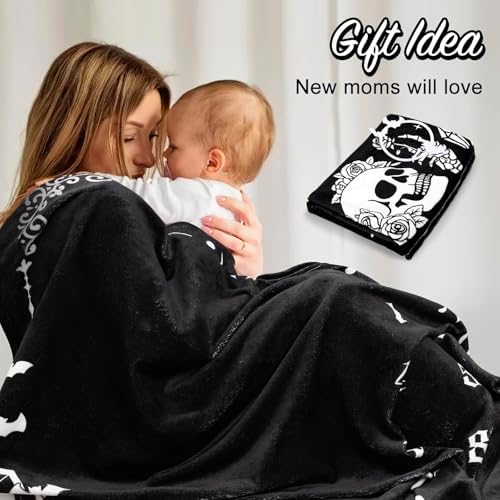 Gothic Baby Growth Blanket with Felt Decor