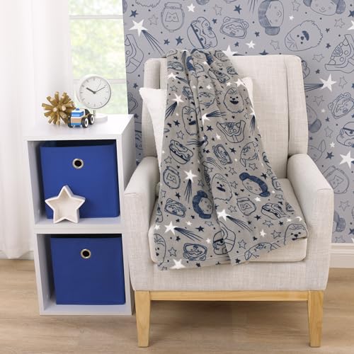 NoJo Star Wars Galaxy Toddler Blanket Navy and Gray 1
