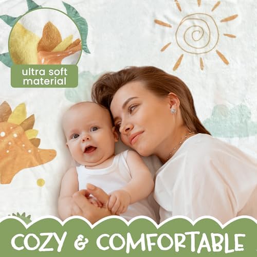 ESCSAR Baby Monthly Milestone Blanket Unisex Dinosaur 50x30 1