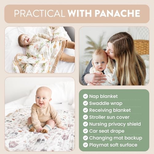 Natchiketa Organic Cotton Muslin Baby Blanket - Gender Neutral Forest Friends