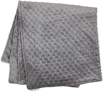 Charcoal Grey Minky Dot Baby Blanket 30x30