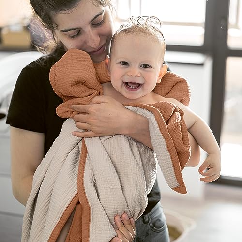 Lulu Moon Muslin Baby Blanket - 47x47 Caramel