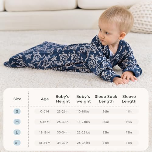Unnivoll Baby Sleep Sack 0-6 Months 2 Pack Blue Turtle