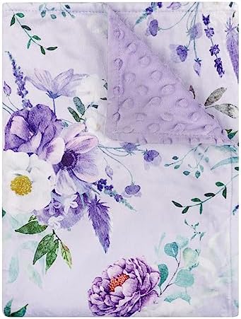 CARUILI Soft Plush Minky Blanket 30x40 Inches Purple 1