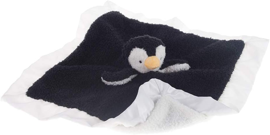 Apricot Lamb Plush Security Blanket Black Penguin 14 Inches
