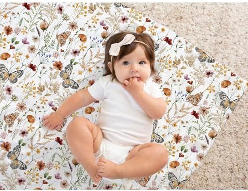 Wildflower Butterfly Baby Blanket for Girls 30x40