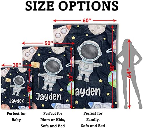 Arteaga Personalized Baby Blanket for Boys - Outer Space King Size