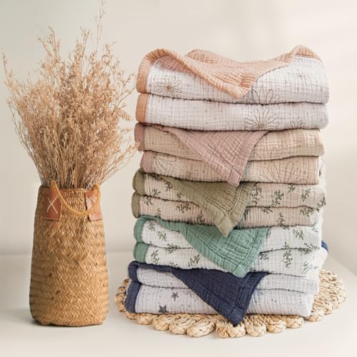 Lulu Moon Muslin Blanket Sand Daisy Print 47x47 Inches