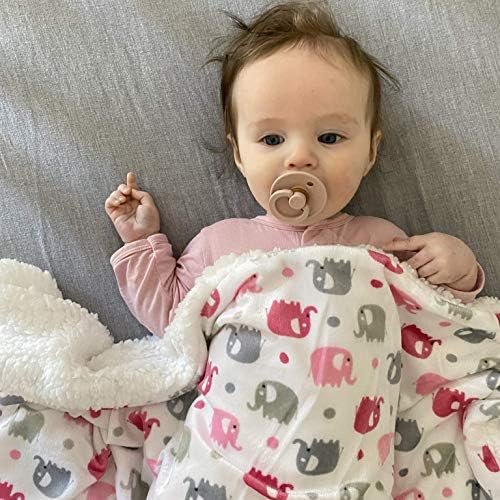 EVERYDAY KIDS Elephant Minky Baby Blanket 30x40