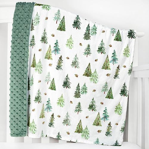 HOMRITAR Baby Blanket with Green Pine Tree Design