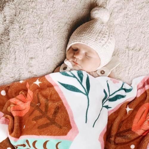 Boho Baby Blanket with Butterfly Floral Decor