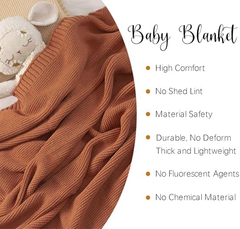 Personalized Baby Blanket with Name 40x30 Inch Chunky Knit