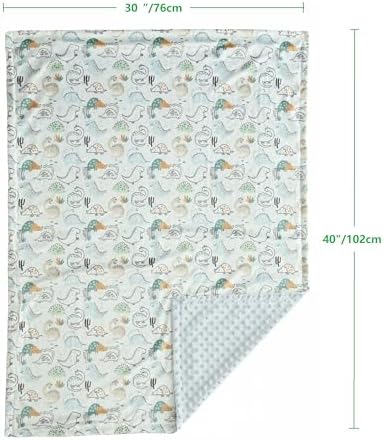 CREVENT Fuzzy Baby Blanket Dinosaur 30x40 Inches