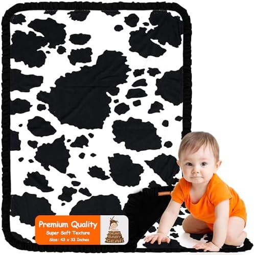 Dear Baby Gear Reversible Baby Blanket - Soft Cozy for Newborn Toddler