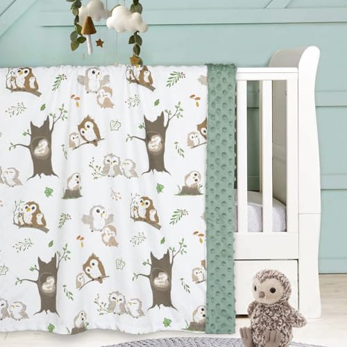 BOPRIO Baby Blanket with Owl Design 30x40 Inch 1