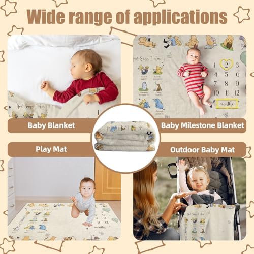 Winnie Baby Milestone Blanket with 16 Moments Cardstock