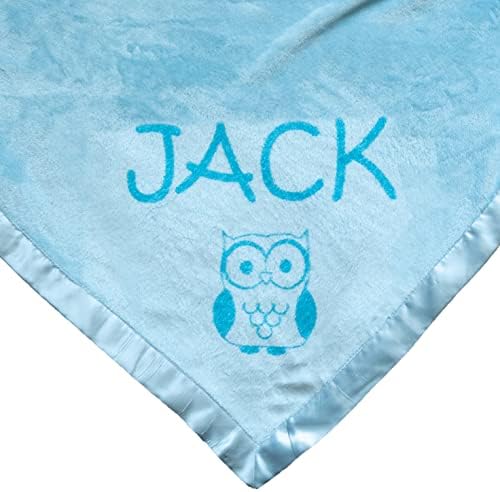 Custom Catch Personalized Owl Baby Blanket for Boy
