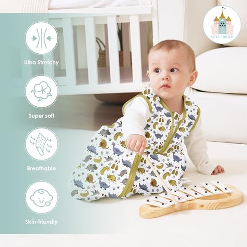 Cute Castle 0-6 Months Sleep Sack - 100 Cotton 2-Way Zipper