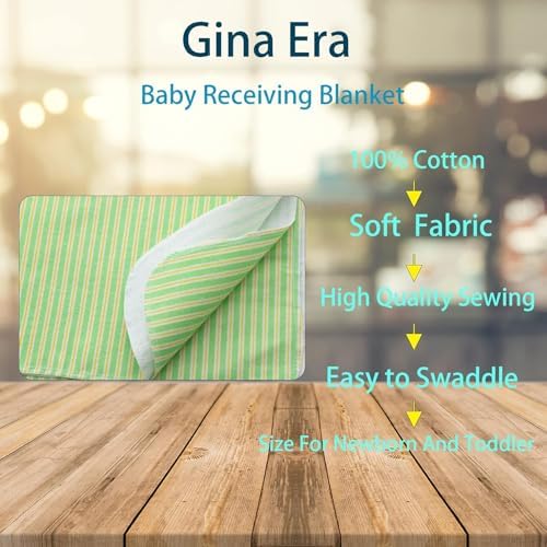 Gina Era 4 Pack Baby Flannel Receiving Blankets 30x30 Inches