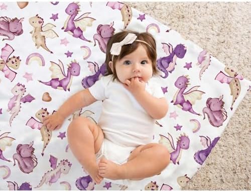 Dragon Baby Blanket for Girls 30x40 Purple Minky Blanket