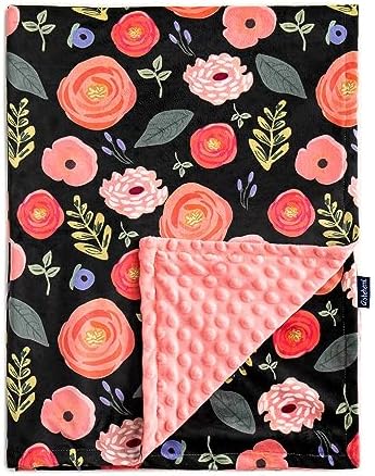 QSTEHEML Double Layer Baby Blanket with Dotted Backing