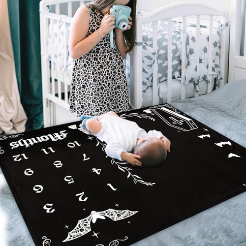 Gothic Baby Milestone Blanket 50x40 Inches Halloween Decor